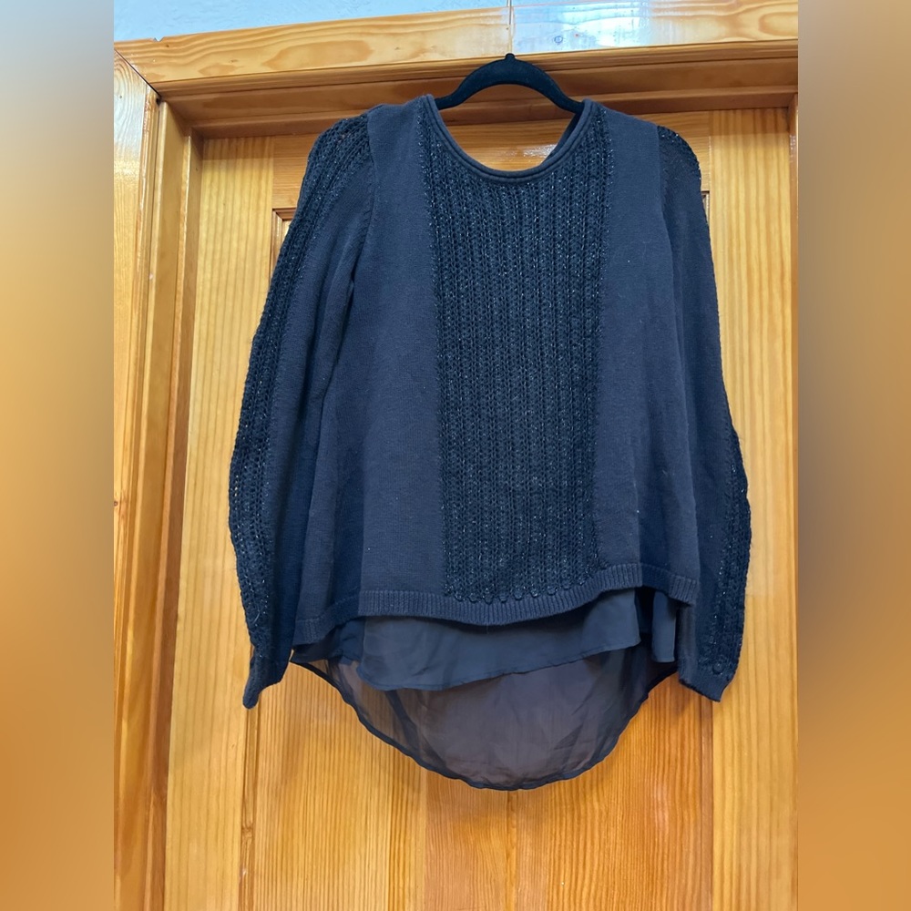 partially knitted sweater